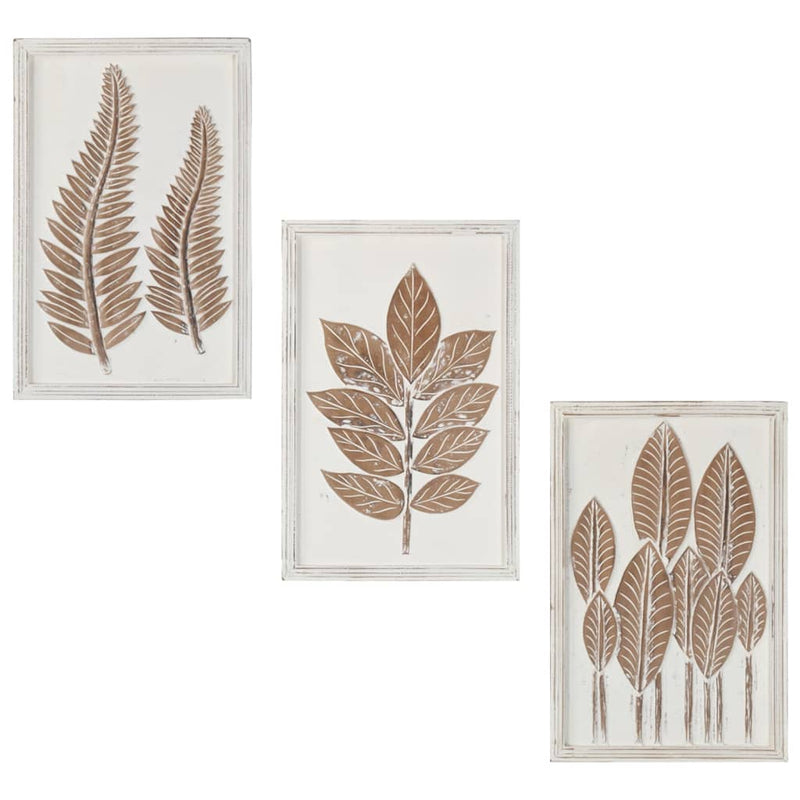 vidaXL 3 db kézzel faragott fali panel MDF 40 x 60 x 1,5 cm