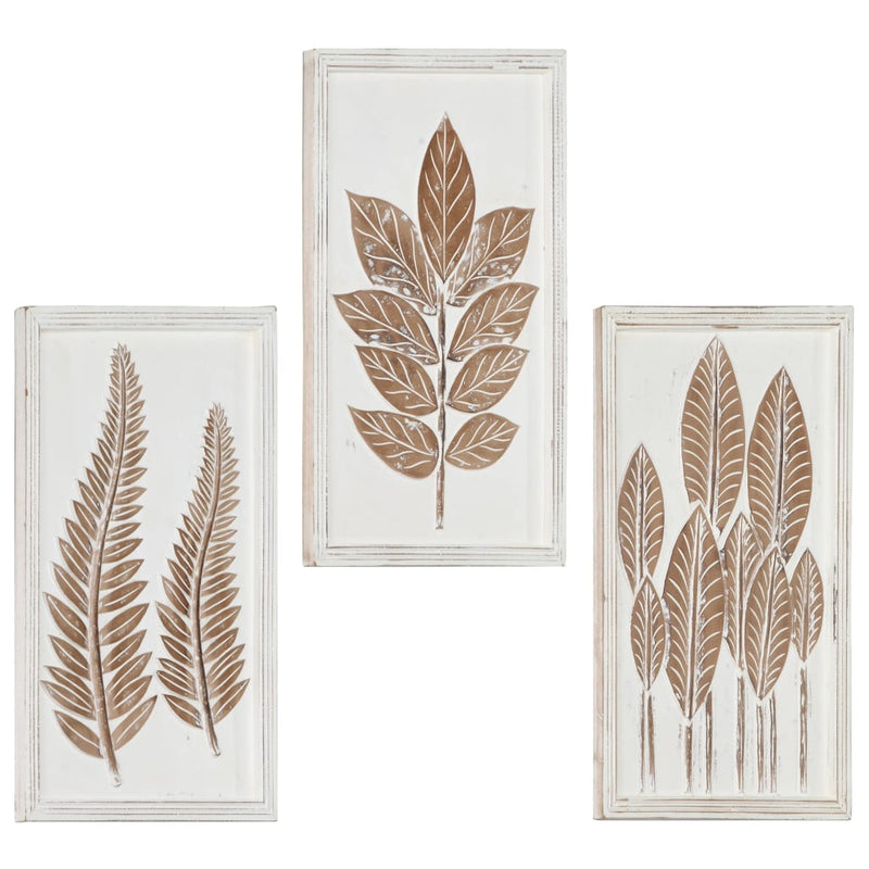 vidaXL 3 db kézzel faragott fali panel MDF 40 x 60 x 1,5 cm