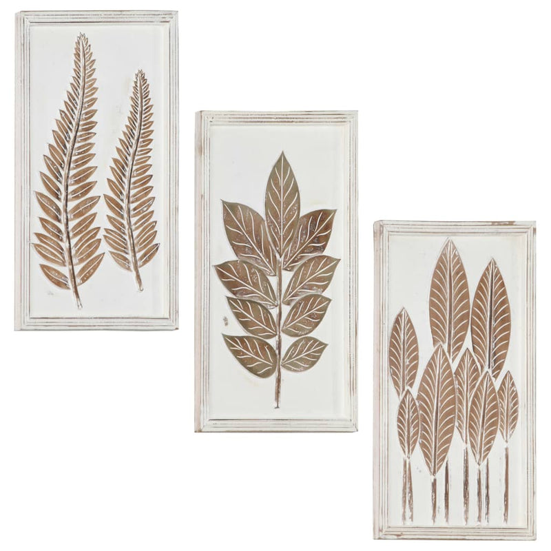 vidaXL 3 db kézzel faragott fali panel MDF 40 x 60 x 1,5 cm