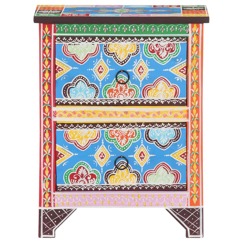 vidaXL kézzel festett tömör mangófa éjjeliszekrény 40 x 30 x 50 cm