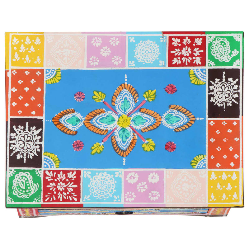 vidaXL kézzel festett tömör mangófa éjjeliszekrény 40 x 30 x 50 cm