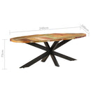 vidaXL tömör újrahasznosított fa étkezőasztal 240 x 100 x 75 cm
