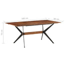 vidaXL tömör mangófa étkezőasztal 180 x 90 x 76 cm