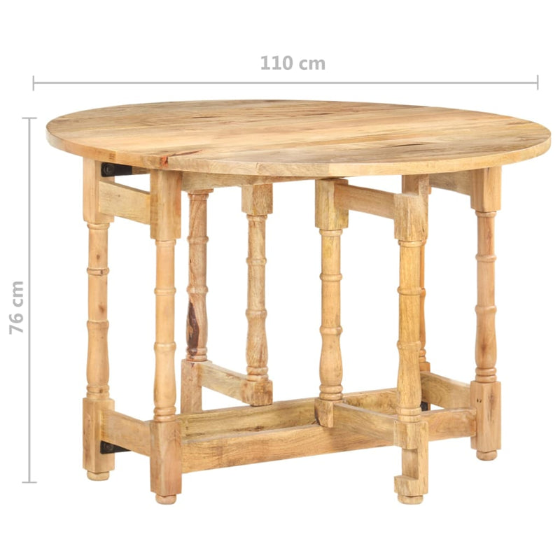 vidaXL kerek tömör mangófa étkezőasztal 110 x 76 cm