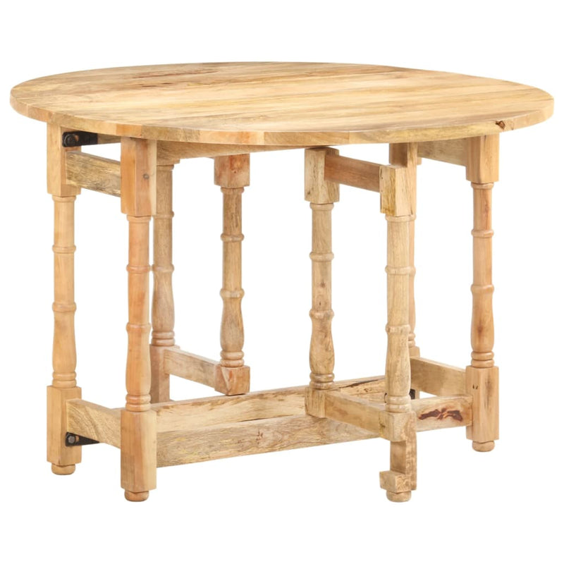 vidaXL kerek tömör mangófa étkezőasztal 110 x 76 cm