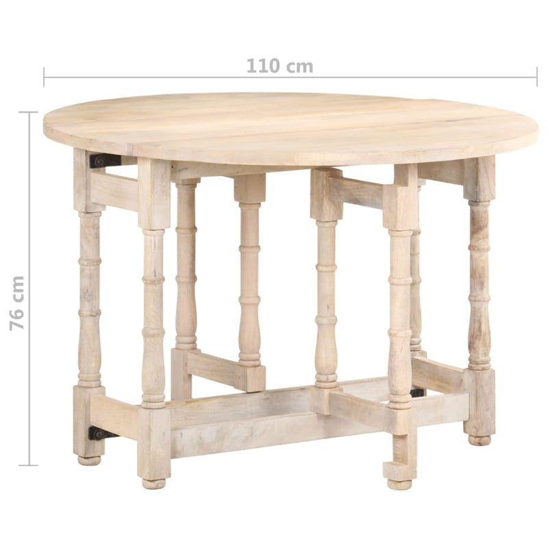 vidaXL kerek tömör mangófa étkezőasztal 110 x 76 cm