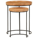 vidaXL 2 részes tömör akácfa és acél dohányzóasztalszett