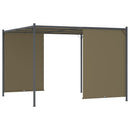 vidaXL tópszínű kerti pavilon behúzható tetővel 3 x 3 m 180 g/m²