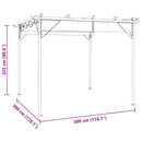 vidaXL antracitszürke acél pavilon behúzható tetővel 3 x 3 m 180 g/m²
