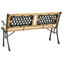 vidaXL öntöttvas és tömör fenyőfa kerti pad 122 cm