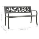 vidaXL szürke kerti acélpad 125 cm