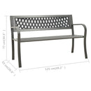 vidaXL szürke kerti acélpad 125 cm