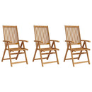 vidaXL 3 db összecsukható tömör akácfa kerti szék