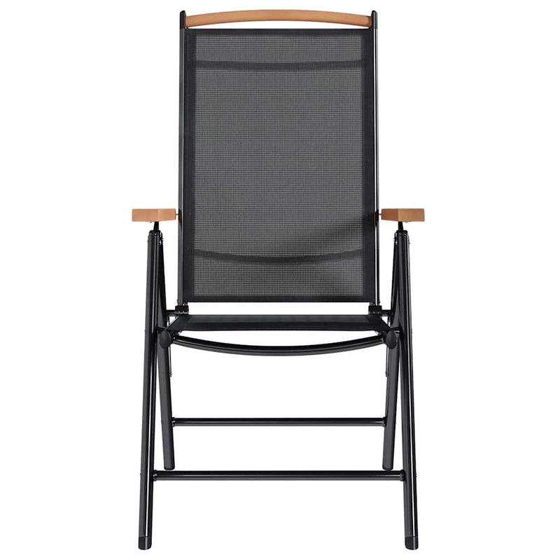 vidaXL 6 db fekete összecsukható textilén kerti szék