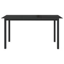 vidaXL black alumínium és üveg kerti asztal 150 x 90 x 74 cm