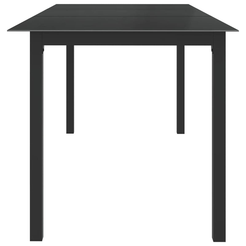 vidaXL fekete alumínium és üveg kerti asztal 190 x 90 x 74 cm