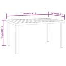 vidaXL fekete alumínium és WPC kerti asztal 140 x 90 x 74 cm