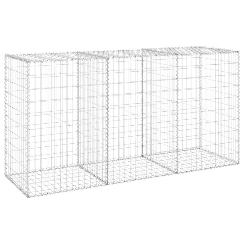 vidaXL horganyzott acél gabion fal fedéllel 200 x 60 x 100 cm