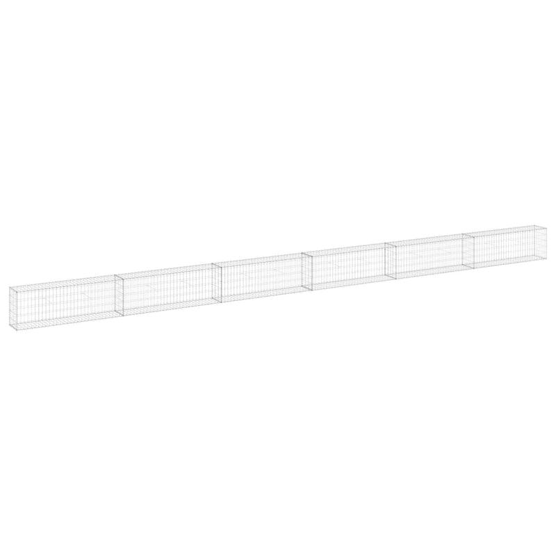 vidaXL horganyzott acél gabion fal fedéllel 900 x 30 x 50 cm