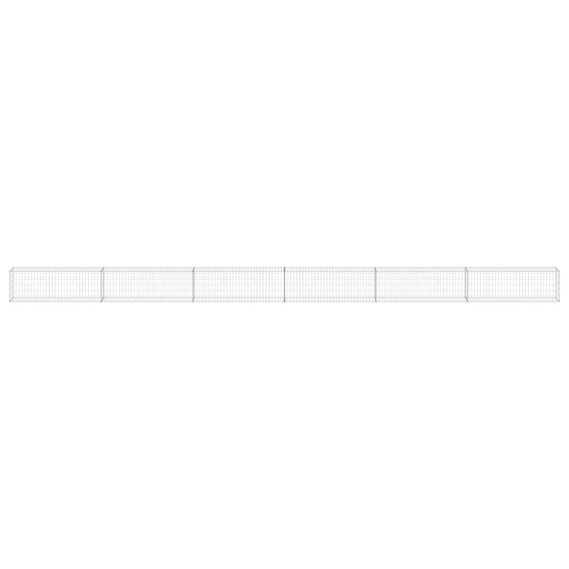 vidaXL horganyzott acél gabion fal fedéllel 900 x 30 x 50 cm