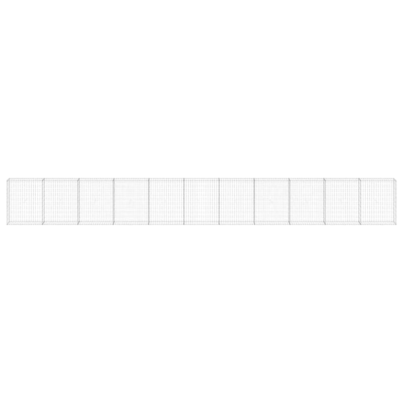 vidaXL horganyzott acél gabion fal fedéllel 900 x 30 x 100 cm