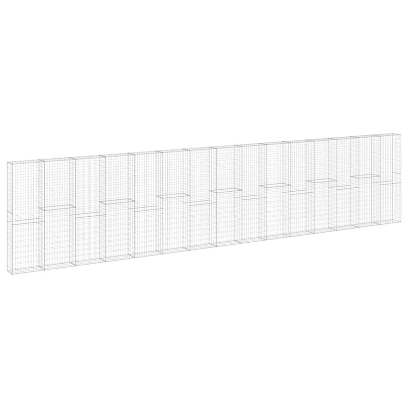 vidaXL horganyzott acél gabion fal fedéllel 900 x 30 x 200 cm