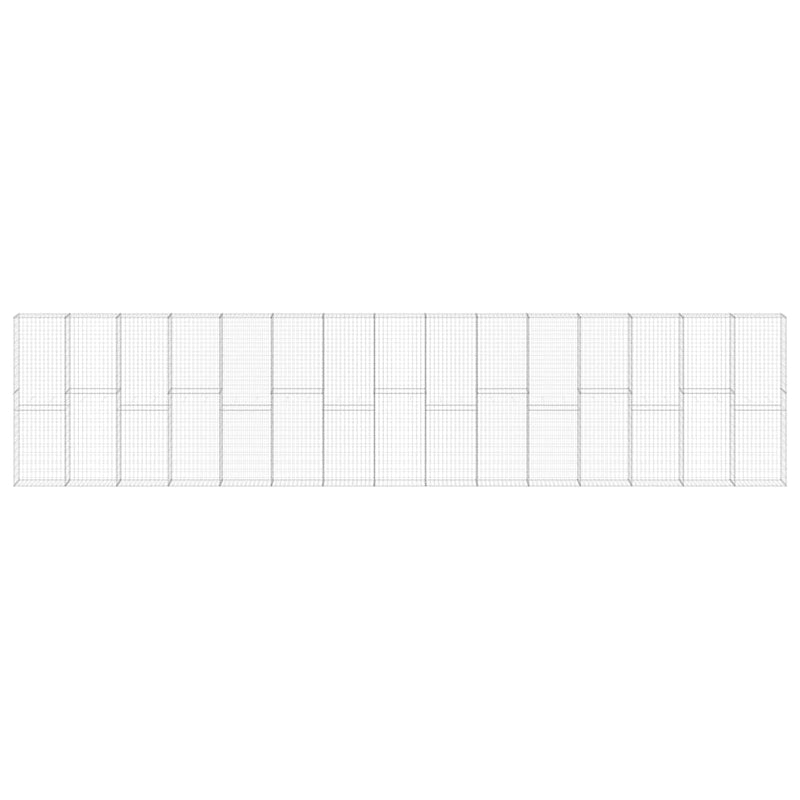 vidaXL horganyzott acél gabion fal fedéllel 900 x 30 x 200 cm