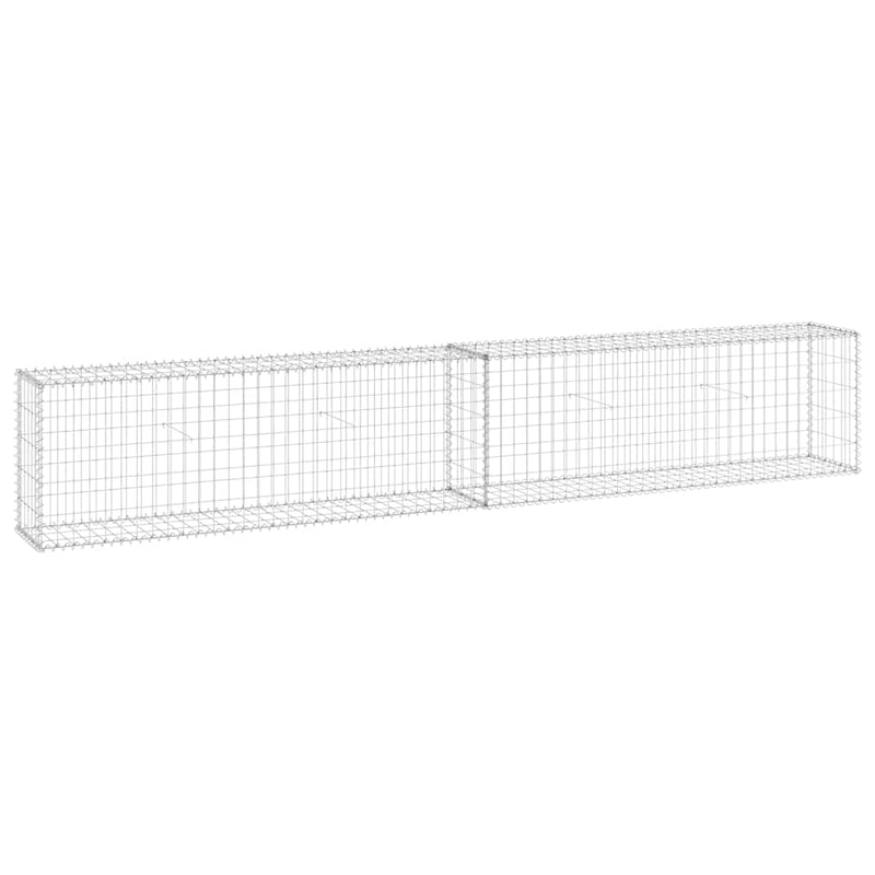 vidaXL horganyzott acél gabion fal fedéllel 300 x 30 x 50 cm