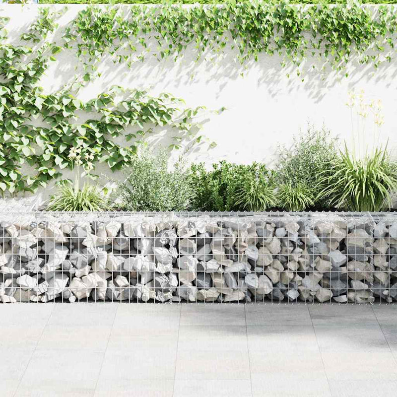 vidaXL horganyzott acél gabion fal fedéllel 300 x 30 x 50 cm