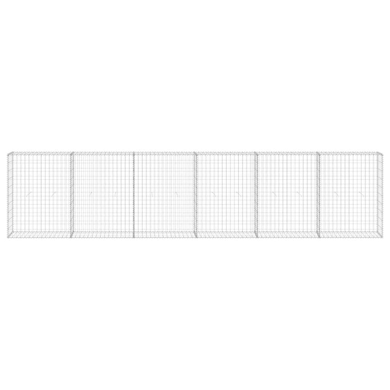 vidaXL horganyzott acél gabion fal fedéllel 300 x 30 x 100 cm
