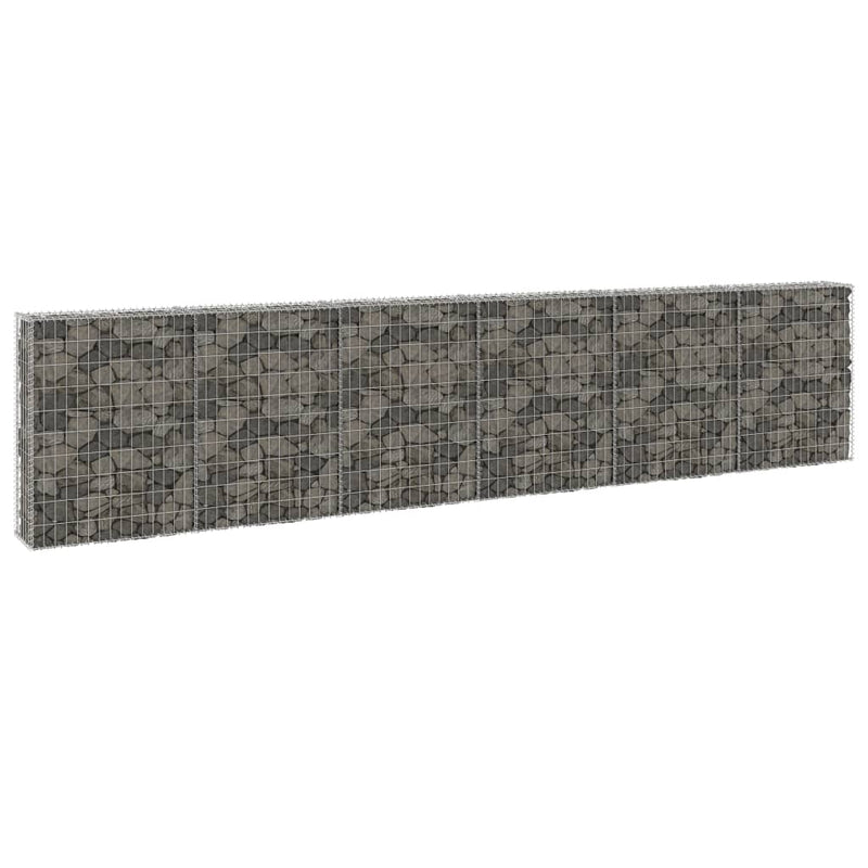 vidaXL horganyzott acél gabion fal fedéllel 300 x 30 x 100 cm