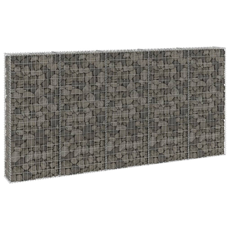 vidaXL horganyzott acél gabion fal fedéllel 300 x 30 x 150 cm