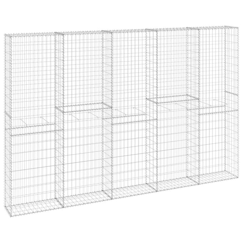 vidaXL horganyzott acél gabion fal fedéllel 300 x 30 x 200 cm