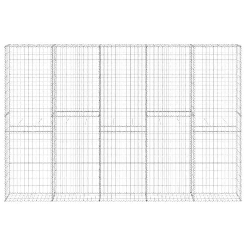 vidaXL horganyzott acél gabion fal fedéllel 300 x 30 x 200 cm