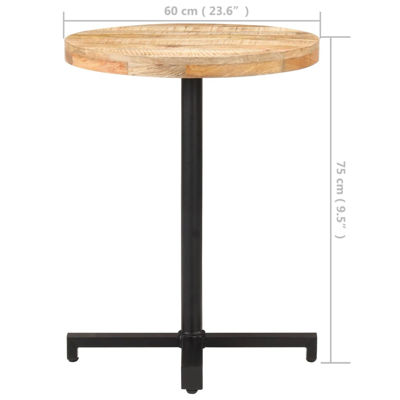 vidaXL kerek nyers mangófa bisztróasztal Ø60 x 75 cm