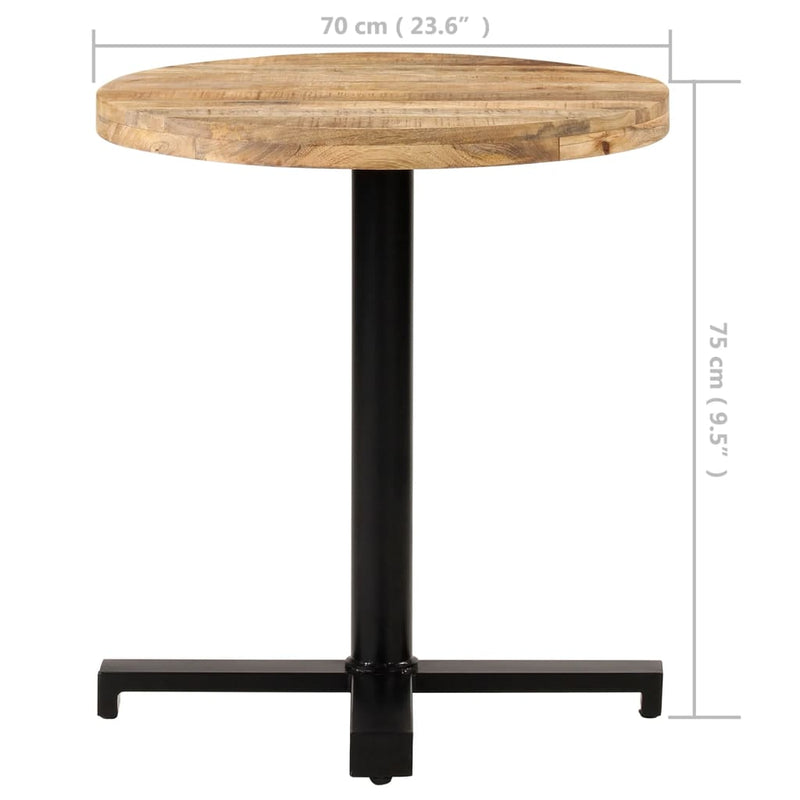 vidaXL kerek nyers mangófa bisztróasztal Ø70 x 75 cm