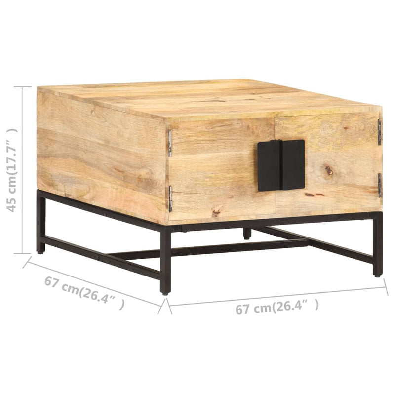 vidaXL tömör mangófa dohányzóasztal 67 x 67 x 45 cm