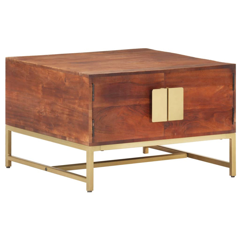 vidaXL mézbarna tömör akácfa dohányzóasztal 67 x 67 x 45 cm
