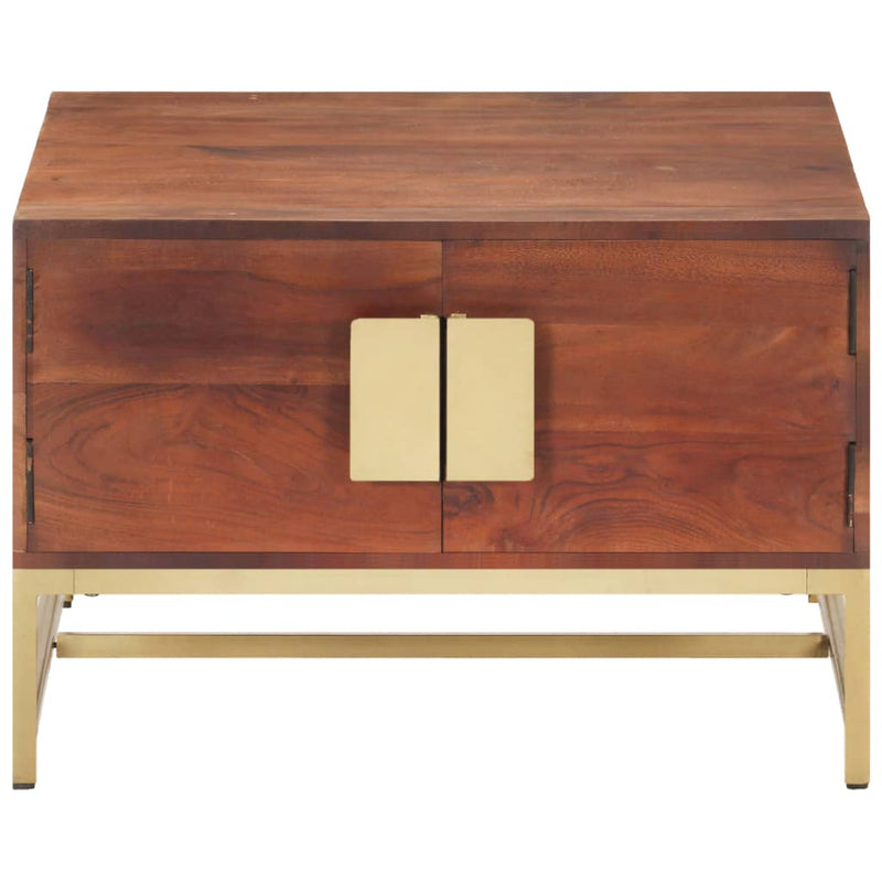 vidaXL mézbarna tömör akácfa dohányzóasztal 67 x 67 x 45 cm