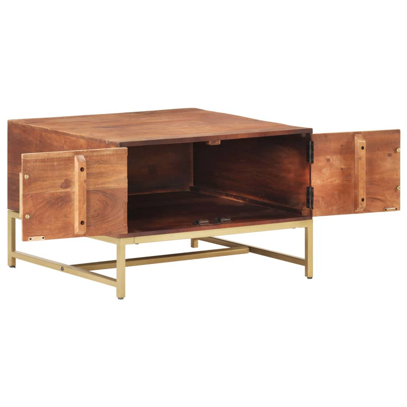 vidaXL mézbarna tömör akácfa dohányzóasztal 67 x 67 x 45 cm