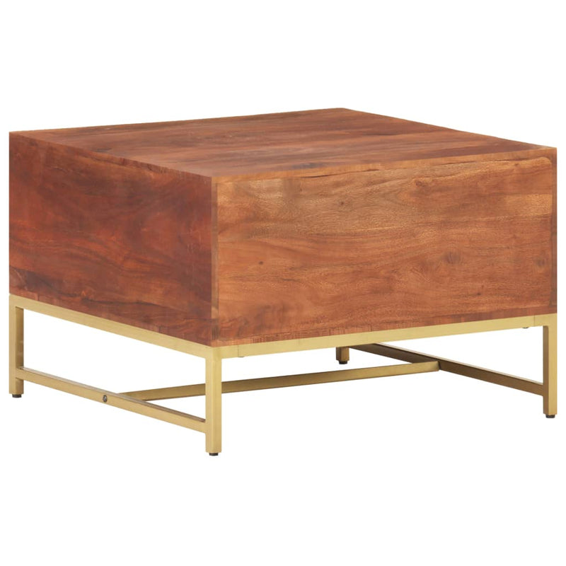 vidaXL mézbarna tömör akácfa dohányzóasztal 67 x 67 x 45 cm