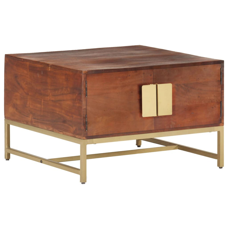 vidaXL mézbarna tömör akácfa dohányzóasztal 67 x 67 x 45 cm