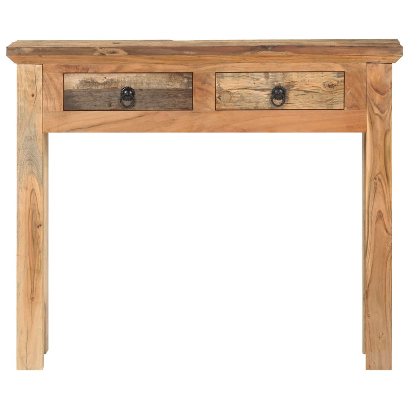 vidaXL tömör akácfa és újrahasznosított fa tálalóasztal 90,5x30x75 cm