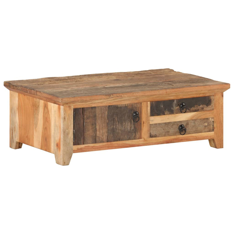 vidaXL tömör újrahasznosított fa dohányzóasztal 90 x 50 x 31 cm