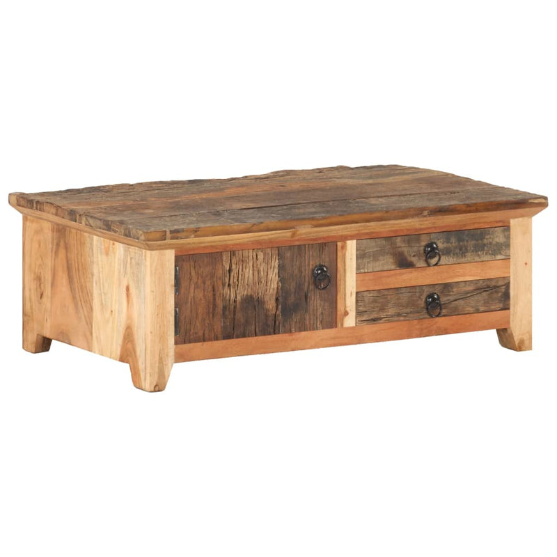 vidaXL tömör újrahasznosított fa dohányzóasztal 90 x 50 x 31 cm