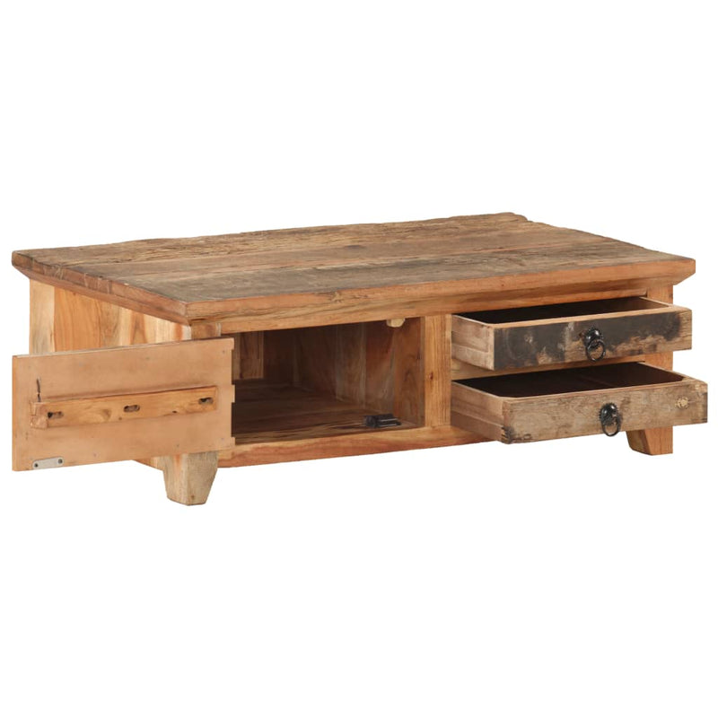 vidaXL tömör újrahasznosított fa dohányzóasztal 90 x 50 x 31 cm