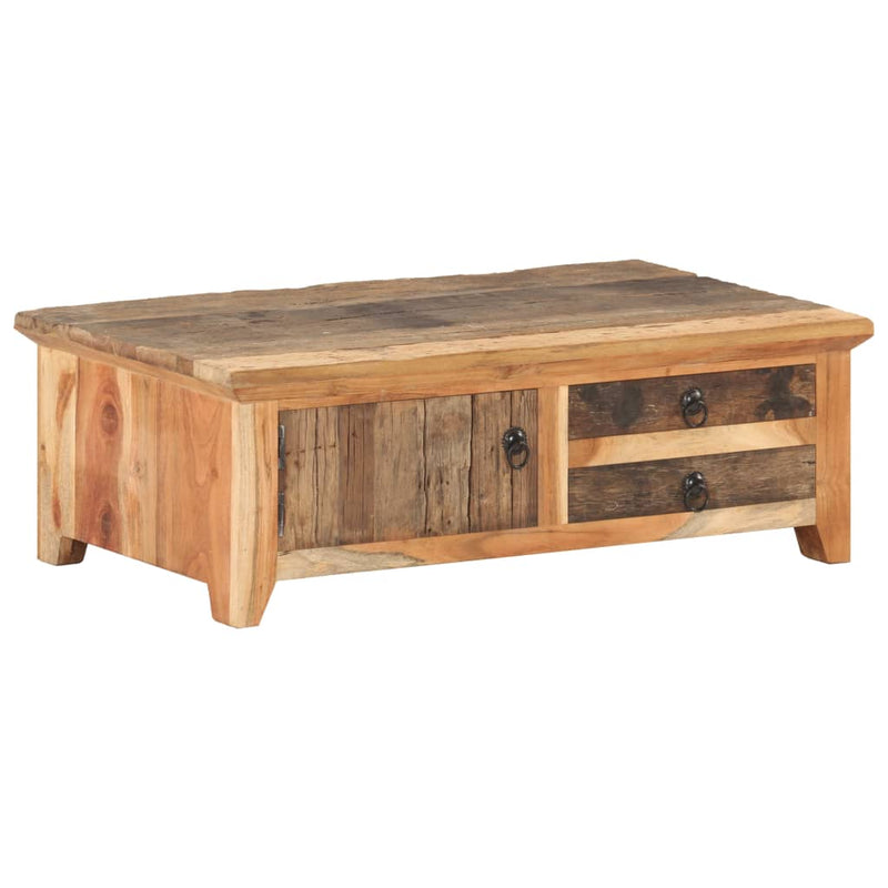 vidaXL tömör újrahasznosított fa dohányzóasztal 90 x 50 x 31 cm