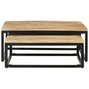 vidaXL 2 db tömör mangófa egymásba helyezhető dohányzóasztal