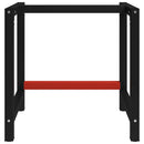 vidaXL fekete és piros fém munkapadváz 80 x 57 x 79 cm