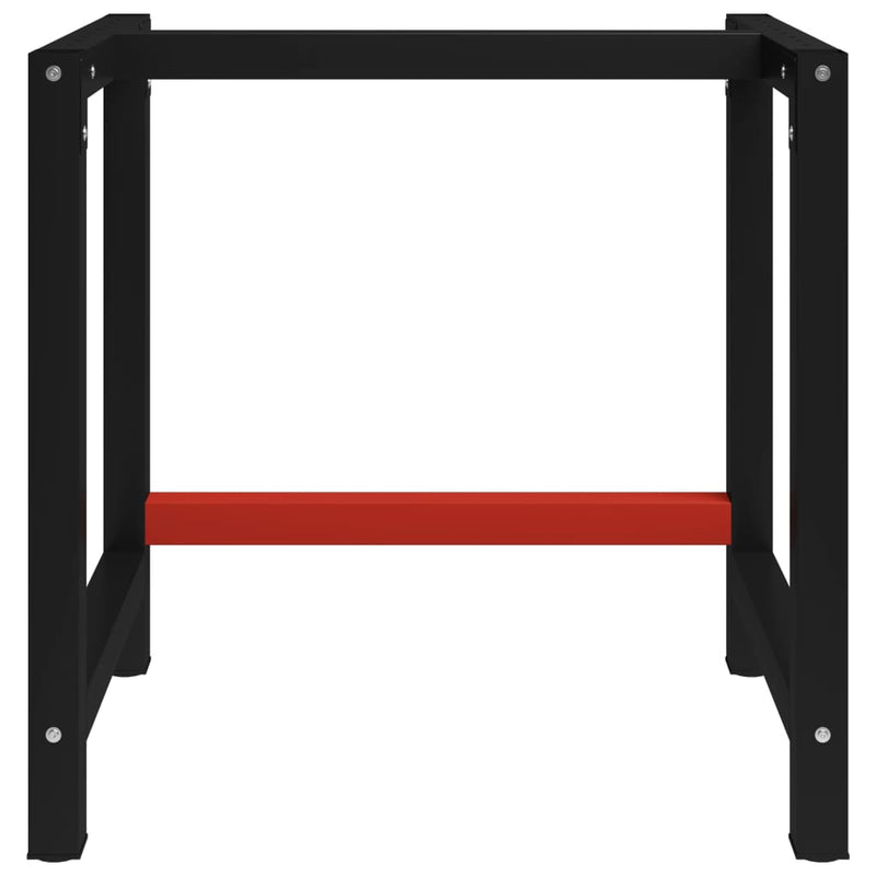 vidaXL fekete és piros fém munkapadváz 80 x 57 x 79 cm
